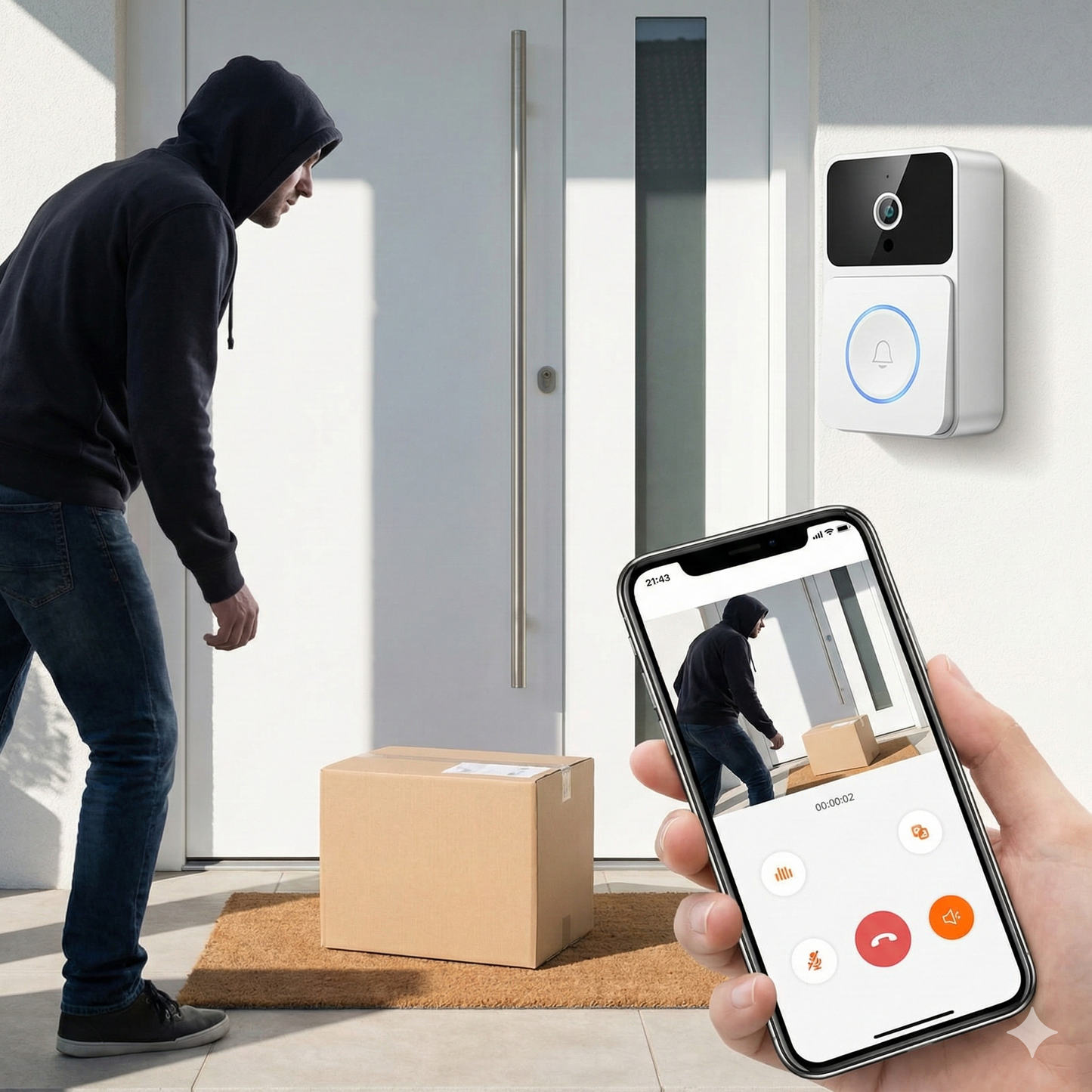 TIMBRE INALAMBRICO INTELIGENTE - Cámara y Voz